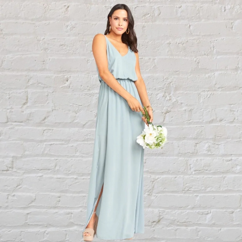 Show Me Your Mumu Kendall Maxi Dress Silver Sage M Women’s Wedding Formal SMYM
